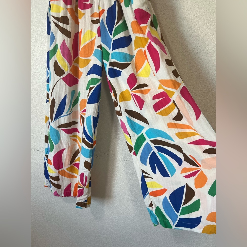 Tabitha Brown Target Wide Leg Pants Size Medium Botanical Cover Up Vacation - Picture 5 of 11